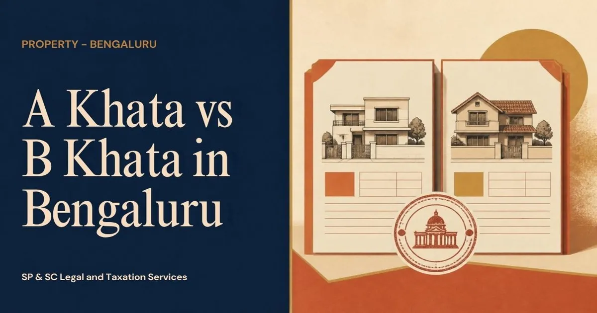 Cover: A Khata vs B Khata in Bengaluru, two property records with a municipal stamp