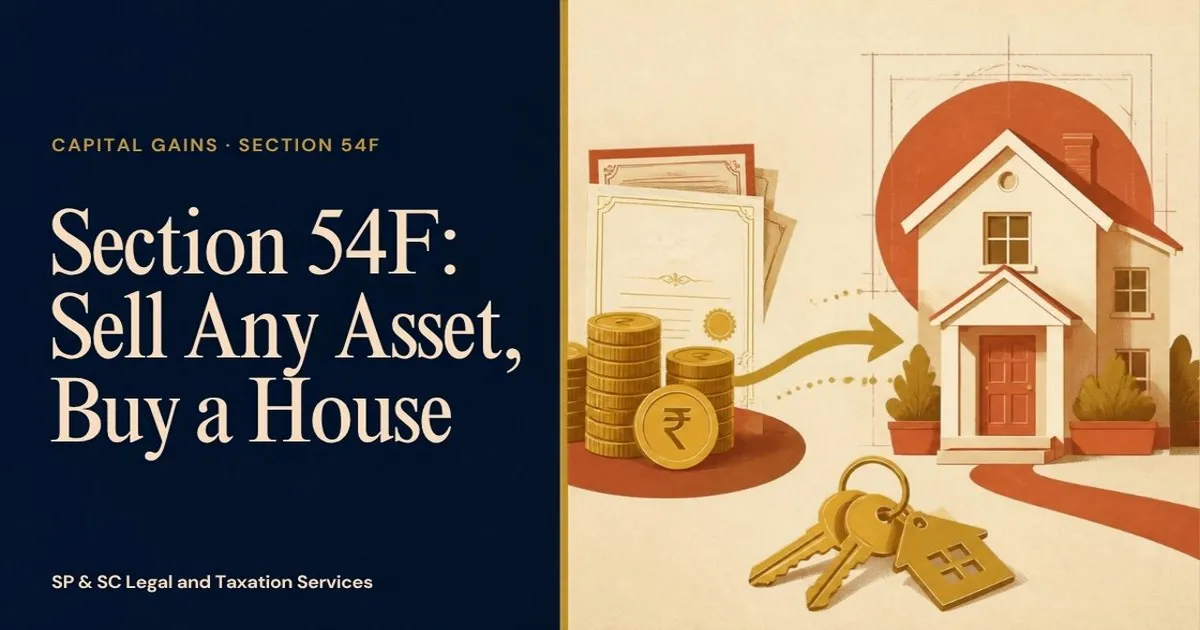 Cover: Section 54F exemption, coins and shares turning into a new house with keys
